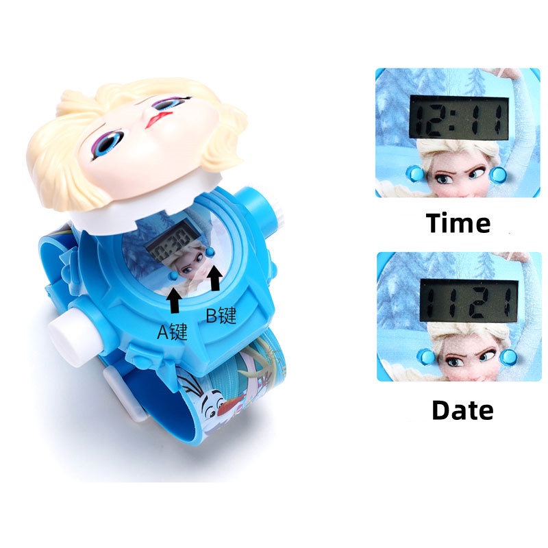 SABUY Disney Kids Projector Watch PAW Patrol Frozen Minnie Cute Cartoon Children Toy Watch 24 Pattern Projection