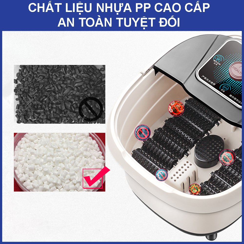 Bồn ngâm chân massage tự động làm nóng nước có chống giật METAMO, Máy ngâm chân massage có sục khí chính hãng