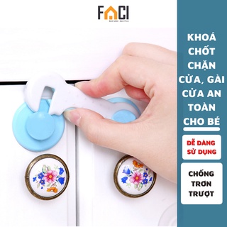Khóa chốt chặn cửa, gài tủ lạnh, ngăn kéo, tủ đồ chống trơn trượt giữ an toàn cho bé