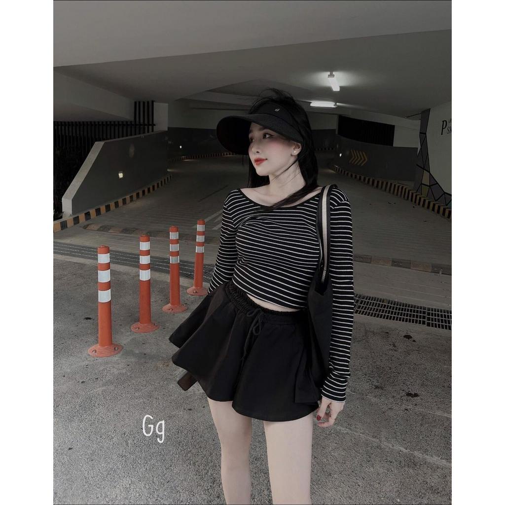 sét bộ gân đùi áo gân sọc tay dài hot