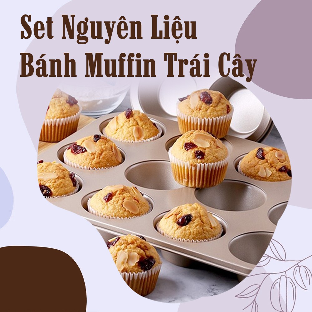 Set Nguyên Liệu Làm Bánh Muffin Trái Cây nhiệt đới