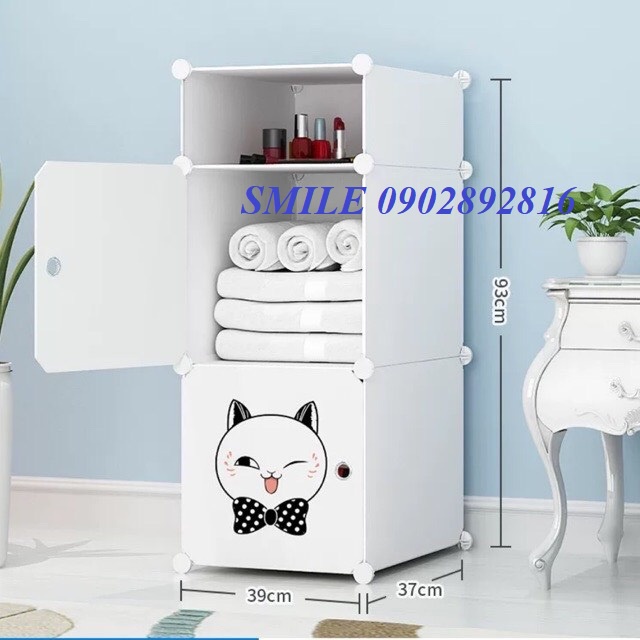 (MẪU MỚI) Tủ nhựa ghép 3 ô( gồm 2 ô to+ 1 ô nhỏ để đồ đa năng)