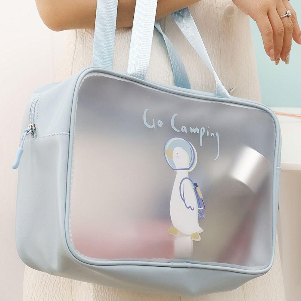 QQMALL Túi Đựng Mỹ Phẩm Bằng PVC Trong Suốt Hình Vuông Cỡ Lớn Tiện Dụng