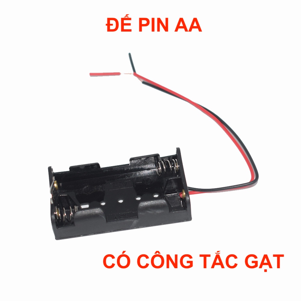 Đế pin khay pin AA mắc nối tiếp có công tắc gạt - LK0440