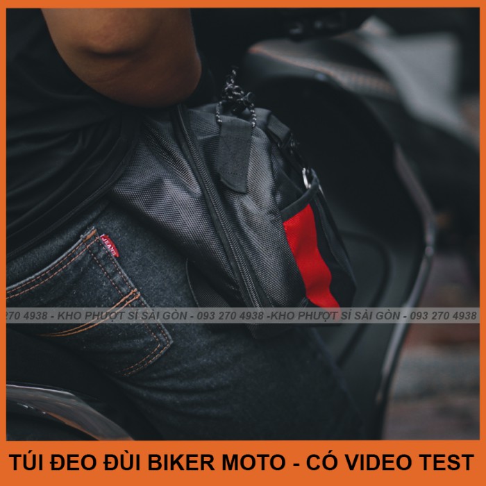 GIÁ SỈ - Túi đeo hông đùi Biker Rambo dùng đi tour xe máy tiện dụng - túi đeo chéo hông xe máy