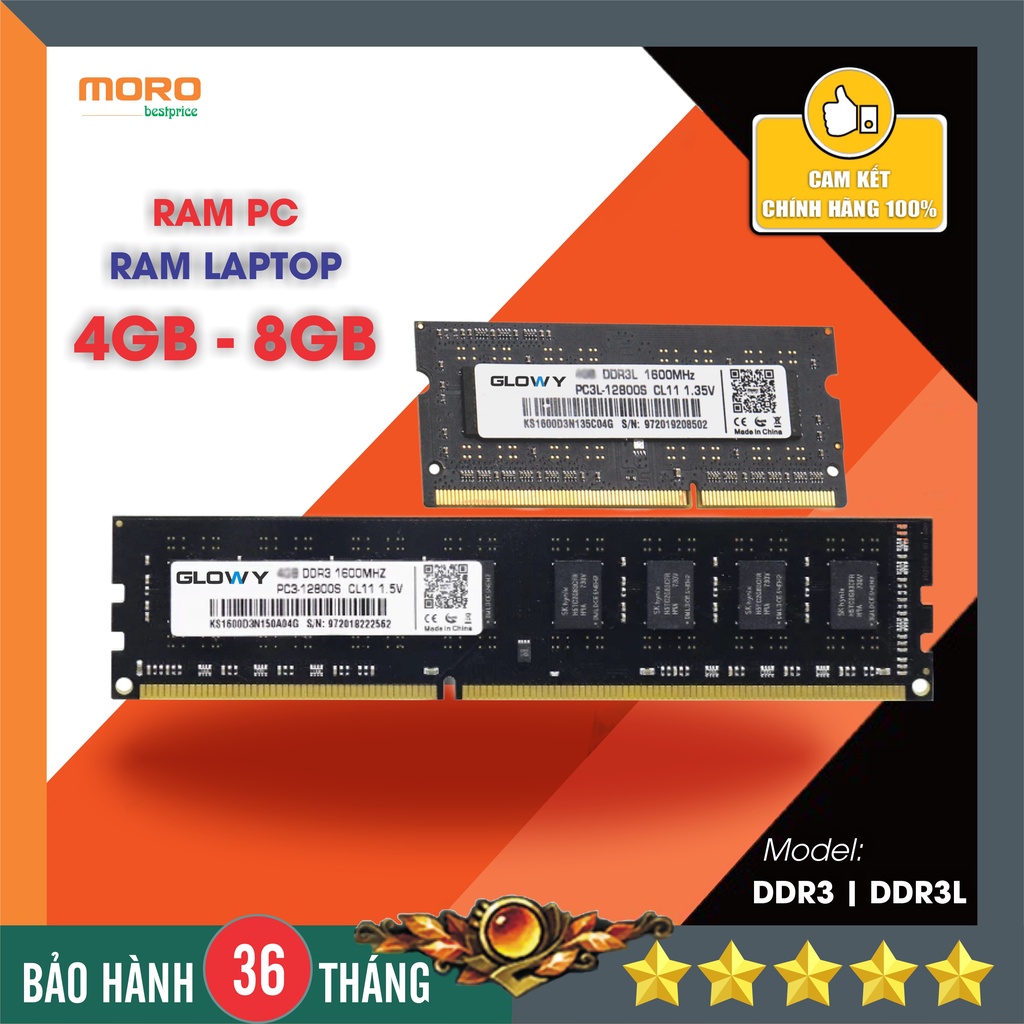 Ram PC và Ram LAPTOP 4G|8G Bus 1600|2400|3200 Mhz Gloway - Kingspec - Bảo hành chính hãng 3 năm !!