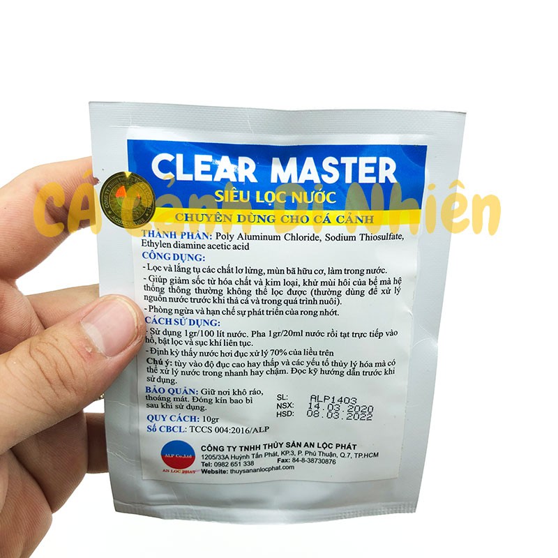 Men Vi Sinh Clear Master SIêu Lọc Nước Cho Bể Cá - Làm Sạch Hồ Cá gói 10 gram