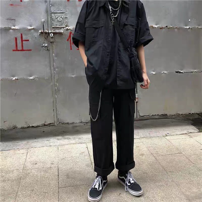 [ ORDER] Quần kaki box pant quần tây túi unisex ulzzang oversize street style Hàn Quốc - KHÔNG KÈM DÂY CHAIN