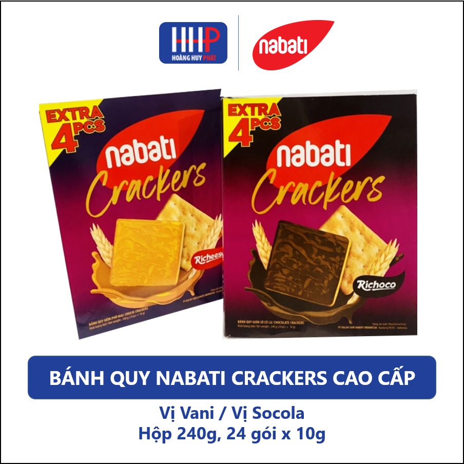 Bánh Nabati quy giòn phô mai Cheese / Socola Crackers 240g( 24cái x 10g)