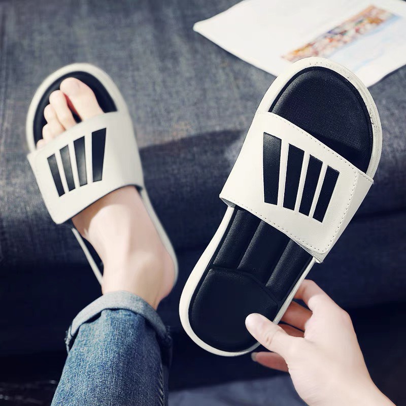 Dép quai ngang nam nữ 168 da họa tiết kẻ nổi đế bánh mì bệt cao 2 cm thời trang unisex đi học đi chơi đẹp giá rẻ