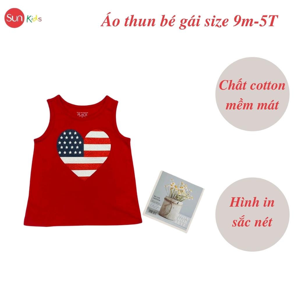 Áo thun bé gái xuất xin, áo phông bé gái chất cotton mềm mát, size 9m - 5 tuổi - SUNKIDS