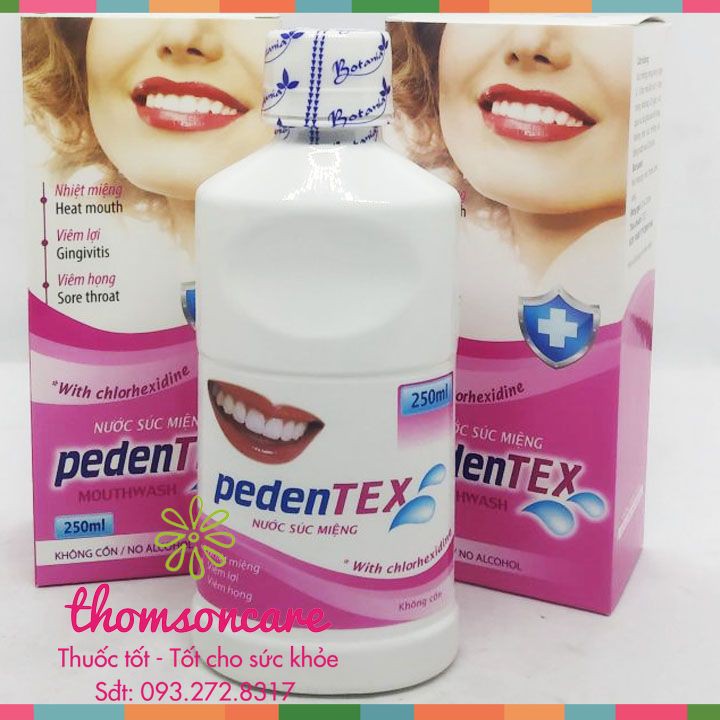 Nước súc miệng Pedentex hương quế, khử mùi hôi miệng, giảm nhiệt miệng, giữ hơi thở thơm tho chai 250ml xúc họng