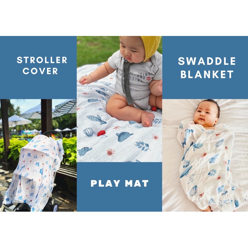 KHĂN SỢI TRE ĐA NĂNG MEMI- KHĂN SỢI TRE TỪ MỸ- ORGANIC BAMBOO SWADDLE