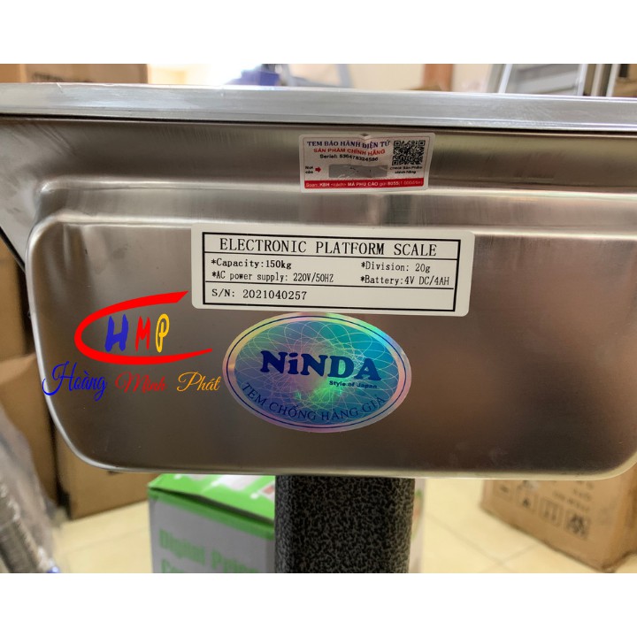 Cân bàn điện tử 100kg 150kg 300Kg NINDA A6 tính giá tiền hàng cao cấp, bàn cân INOX. BH 2 Năm [ CÂN HOÀNG MINH PHÁT ]