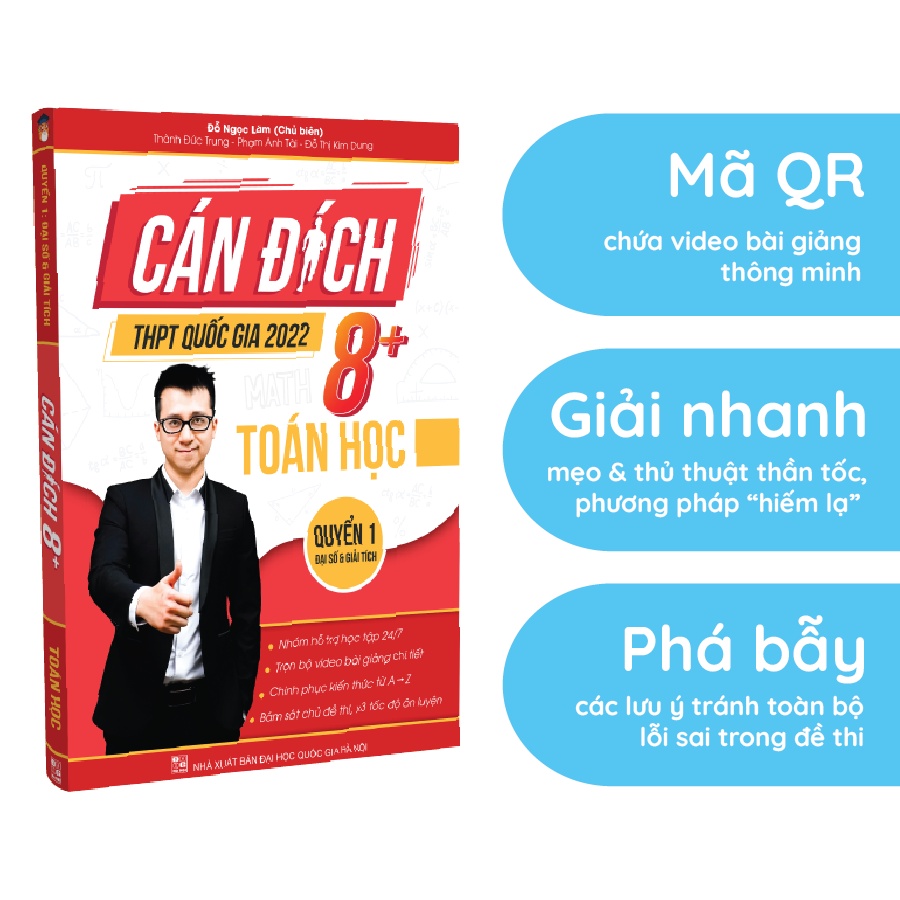 Sách - Cán đích 8+ Luyện Thi THPT QG 2022 Môn Toán Đại số &amp; Giải tích