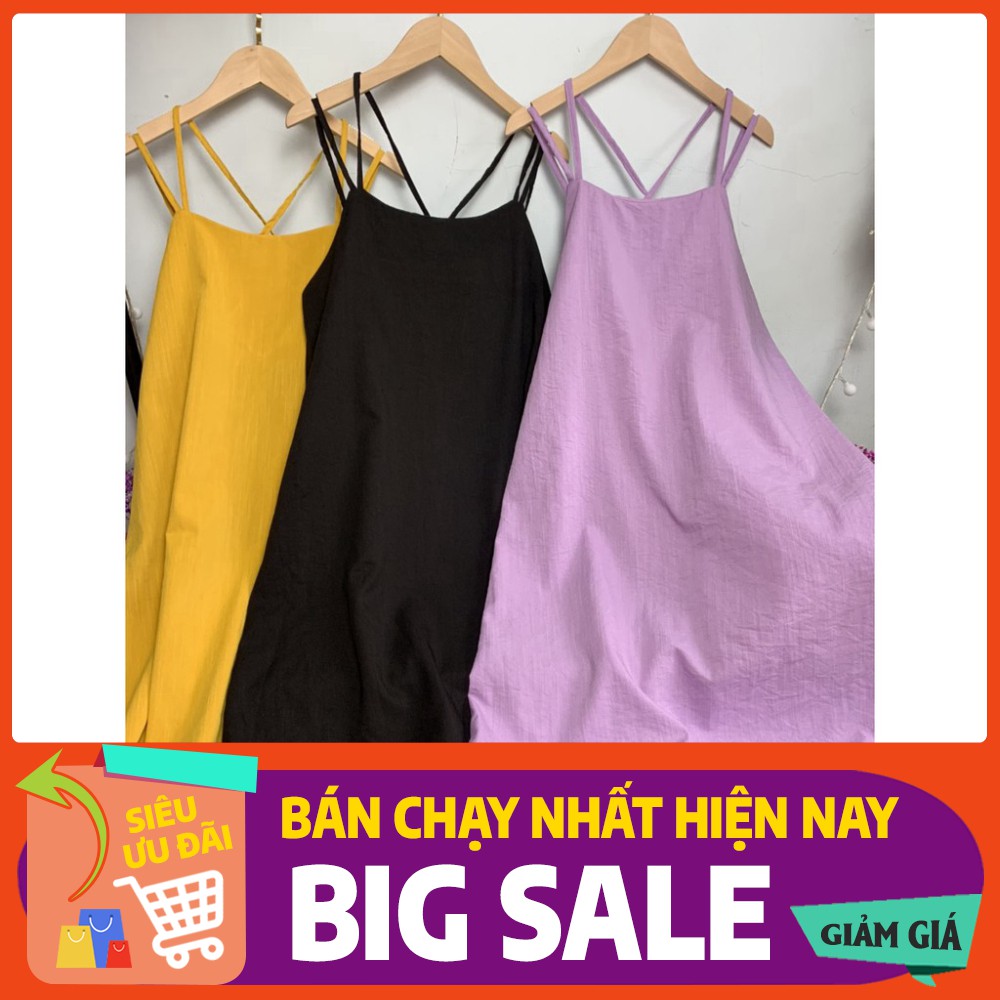 váy 2 dây dáng suông chất đũi xước xinh xắn hót hít