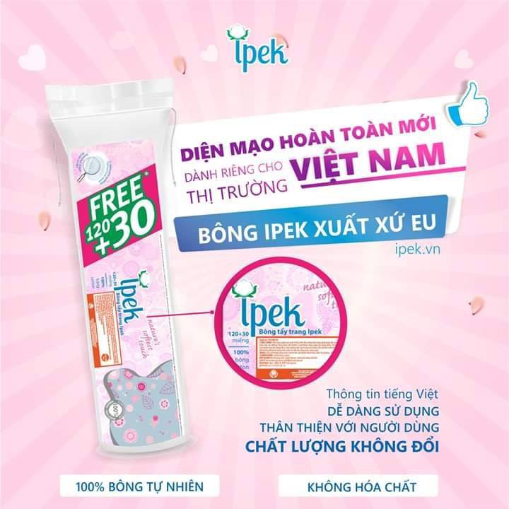 Bông Tẩy Trang Cotton Ipek Silky Touch các loại (80 miếng - 130 miếng - 150 miếng) chính hãng