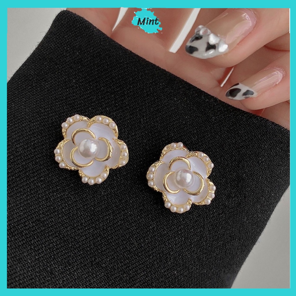 Bông Tai Chuôi Bạc S925 ❤️KHÔNG GÂY DỊ ỨNG❤️ Khuyên Tai Nữ Thiết Kế Hoa Hồng Phong Cách Hàn Quốc