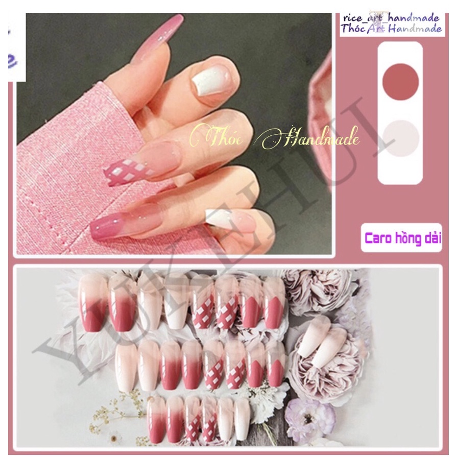 24 Móng tay giả + keo hoặc Set 24 miếng silicon nhiều style