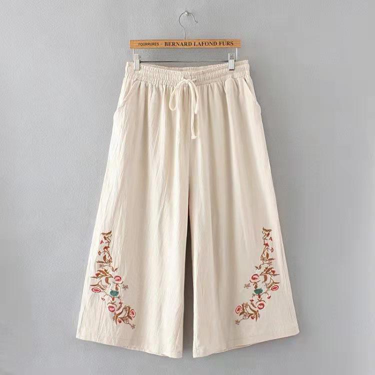 ☻ L O T U S ☻ Quần Culottes Thêu Plus Size Nữ LFB0189