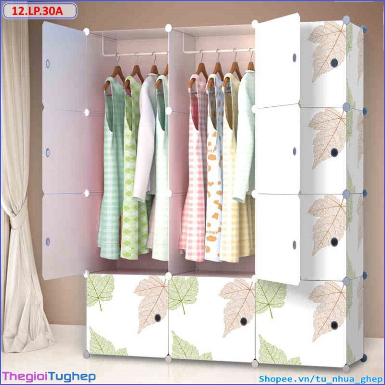 URGS Tủ nhựa ghép để quần áo 12 ô sâu 47cm (chọn mầu theo phân loại hàng) 25 O13