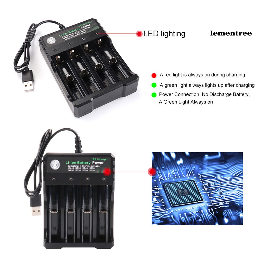 Bộ SạC Pin Li-ion Thông Minh Cho 18650 18500 16340 14500