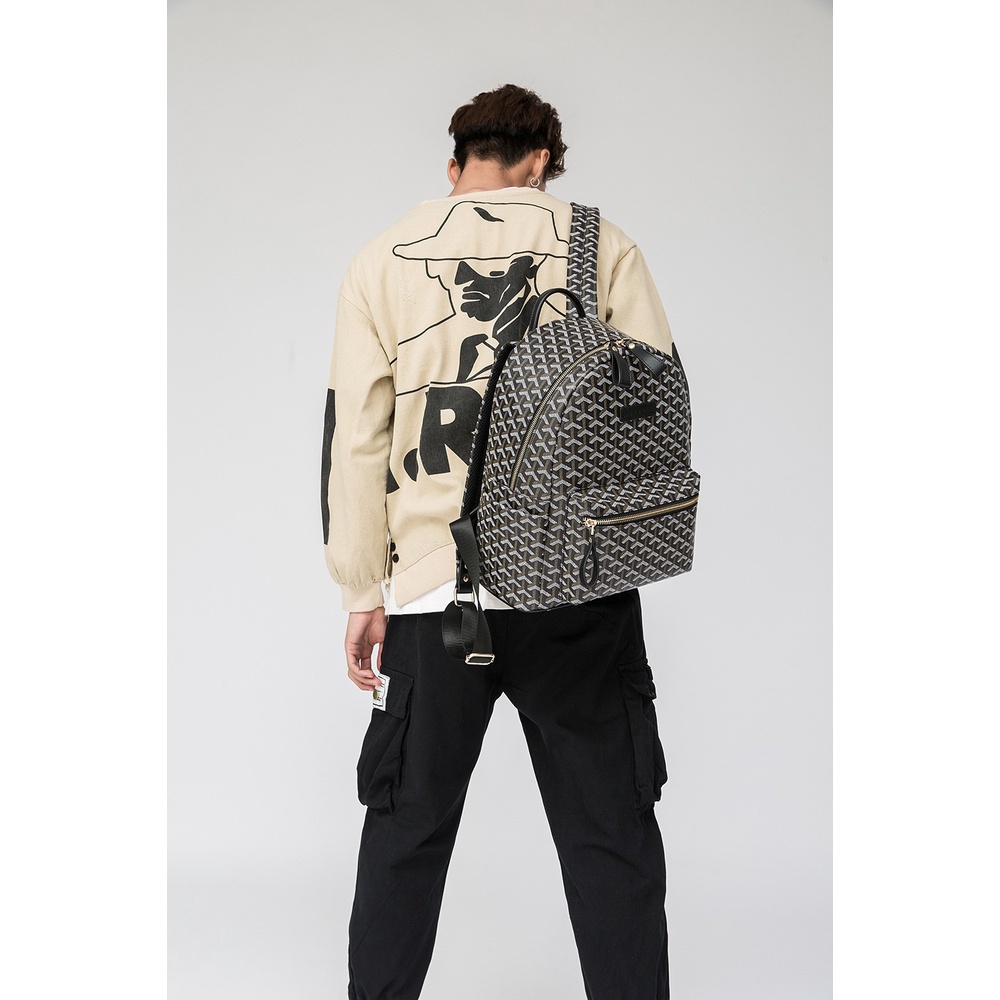 Balo Da Cao Cấp Goza  Chất Da PU cao cấp Form Y Hình, Lớp lót Polyester, Chống Thấm Nước