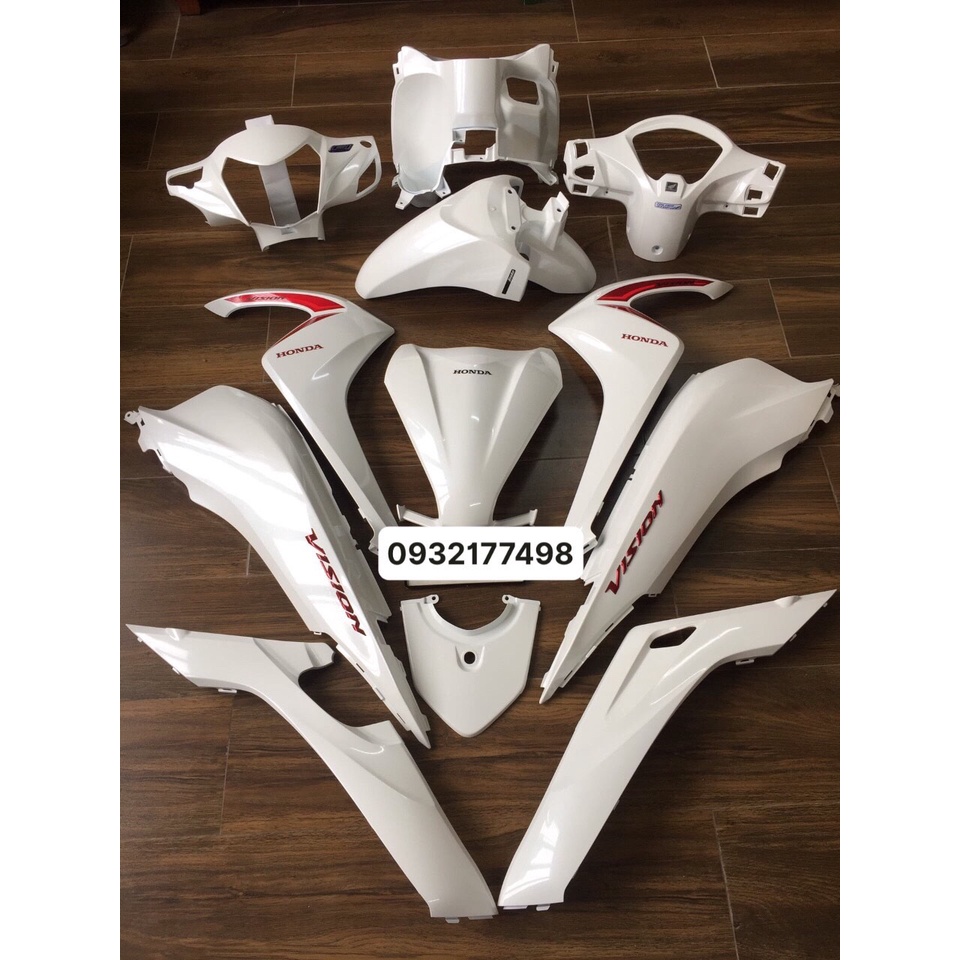 NHỰA MÀU 12 MÓN VISION TRẮNG TEM ĐỎ  ZIN CHÍNH HÃNG HONDA