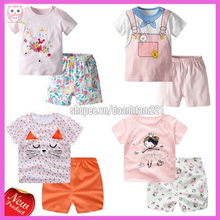 Bộ quần áo mùa hè cộc tay cho bé gái