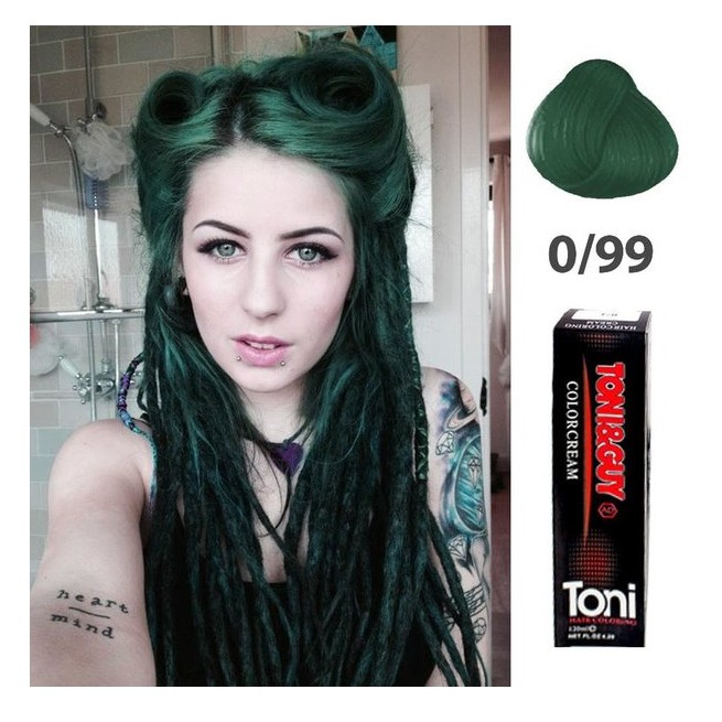 Thuốc Nhuộm Tóc Màu Xanh Lá Green 0/99 Cần Tẩy Tóc Hair Dye Cream