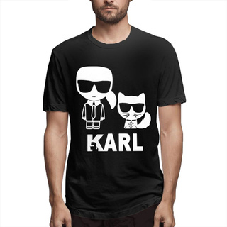 Áo Thun cotton Cổ Tròn In Hình LIMING Karl Lagerfeld 02 Cho Nam