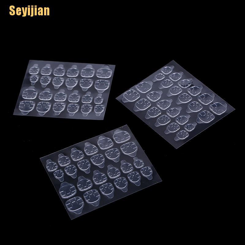 Set 5 Tờ / 24 Miếng Dán Móng Tay Giả Tự Dính Hai Mặt Tiện Dụng