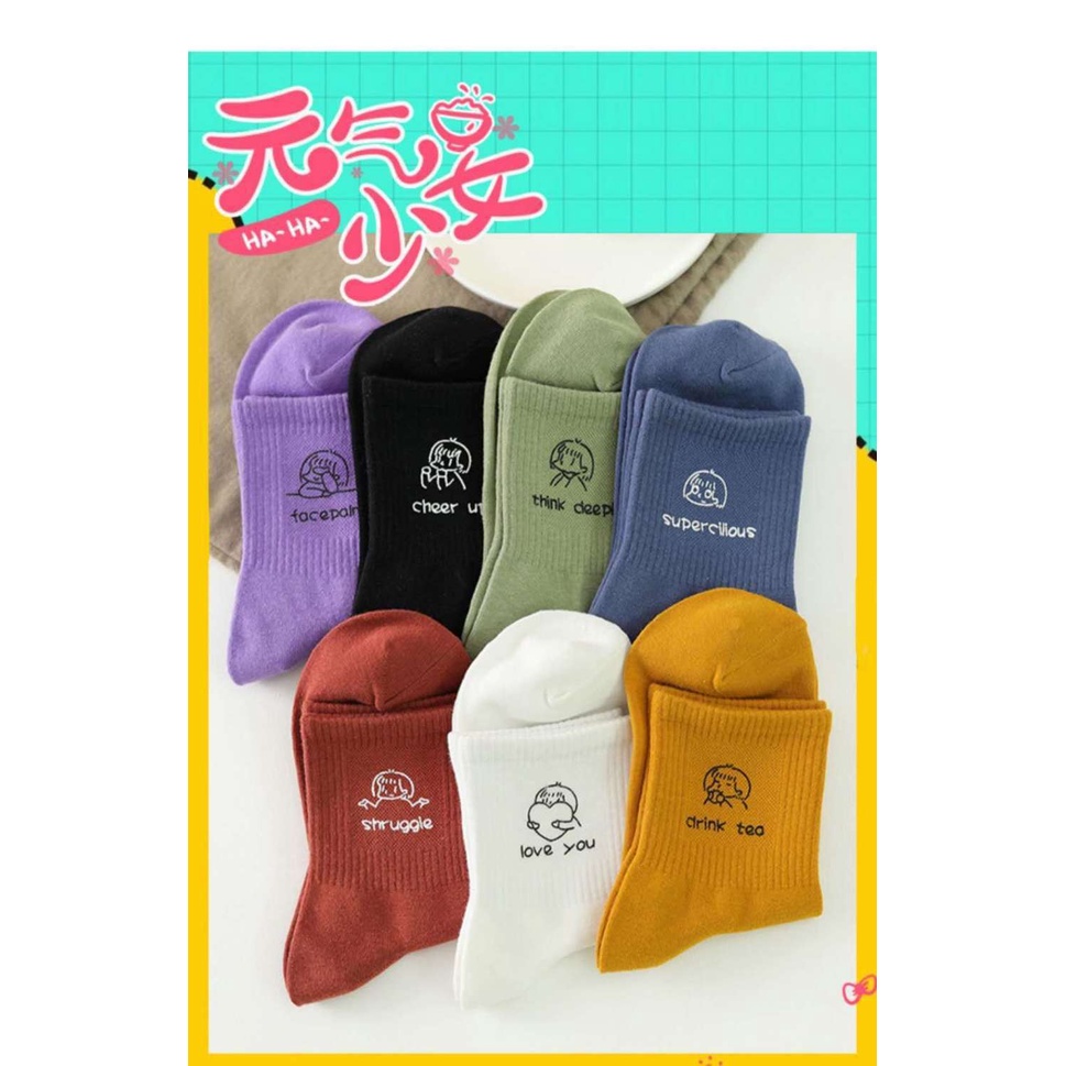 Tất cổ cao in hình mặt người cho nam nữ YKD