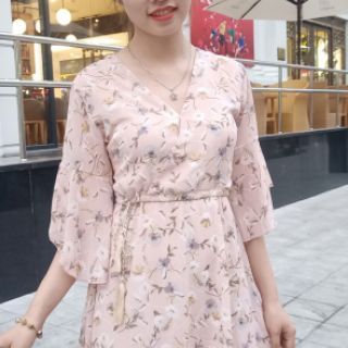 Đầm maxi tiểu thư họa tiết hoa