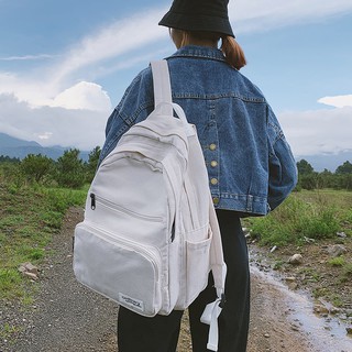 Balo Ulzzang Vải Canvas Trơn