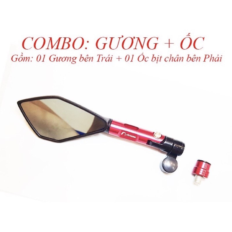 Combo gương 5 cạnh trái cộng ốc kiểng nhôm bên phải!!!