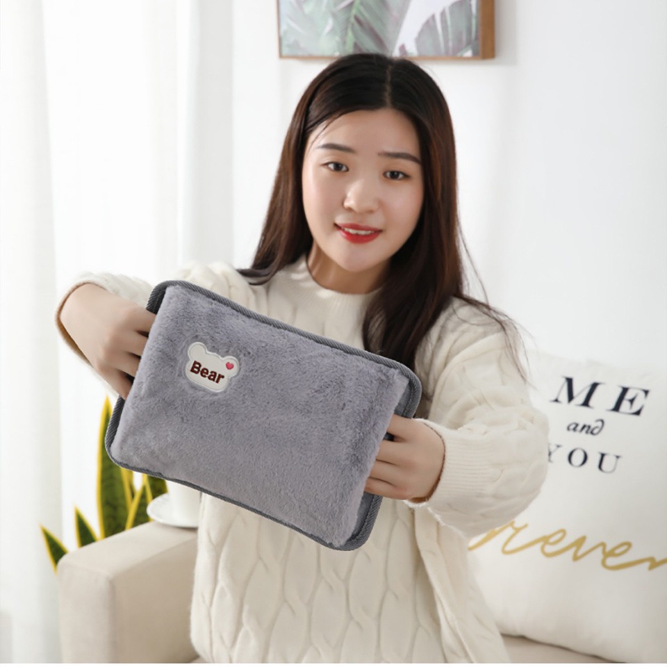 Túi sưởi cắm điện chườm ấm gấu Bear giảm tê buốt chân tay, Túi chườm nóng sạc điện giảm đau bụng kinh cho nữ