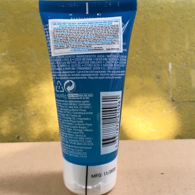 Sữa rửa mặt La Roche Posay Gel cho da dầu mụn 50ml, 400ml