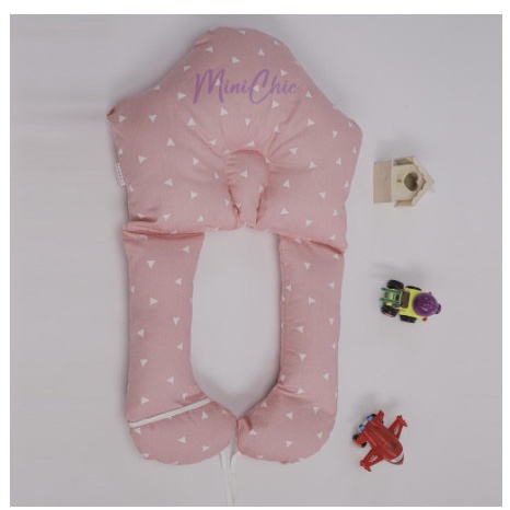 Gối Ôm Chữ U Cho Bé Chống Méo Đầu, Giật Mình Chất Cotton Siêu Mềm Mát