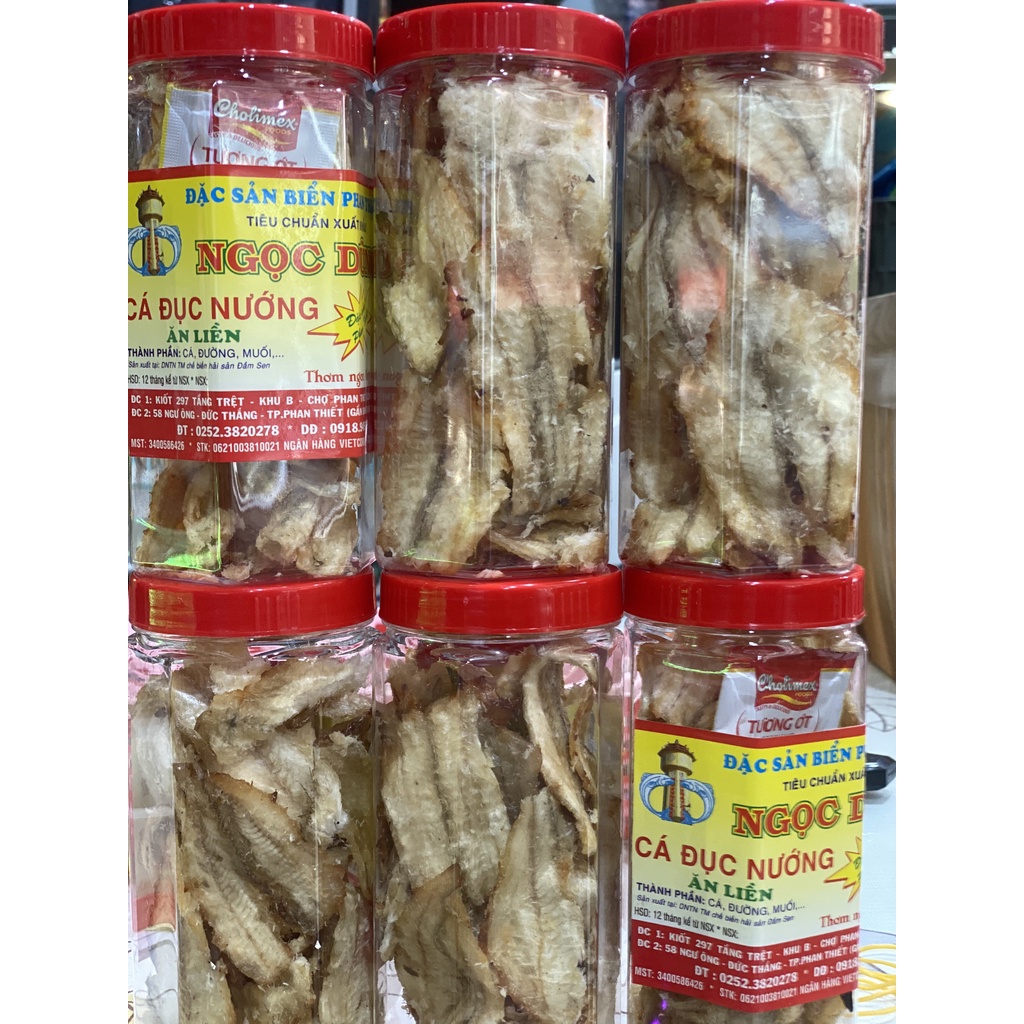 Cá Đục Nướng ( ăn liền ) là món ăn ngon của Shop Đặc Sản Biển Phan Thiết NGỌC DŨNG; Hộp 200 gram. HSD 12 tháng