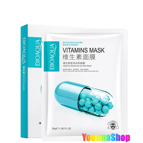 Mặt Nạ Viên Bioaqua Vitamins Mask  - Trắng Mịn, Dưỡng Ẩm, Căng Mướt Và Se Khít Lỗ Chân Lông | BigBuy360 - bigbuy360.vn