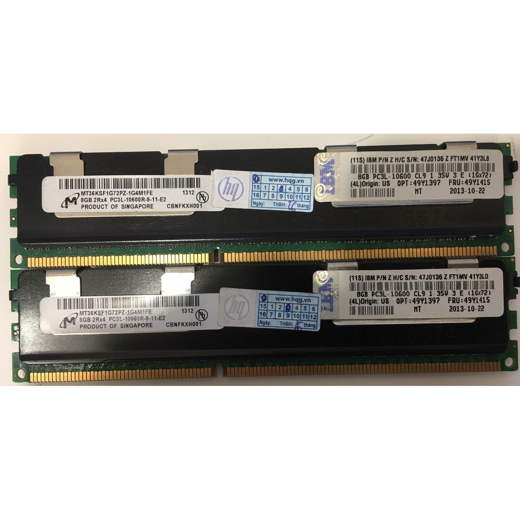 Ram 8Gb DDR3 ECC bus 1333 2Rx4 PC3 10600R - Micron có tản nhiệt