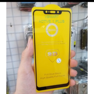 Kính cường lu ự full màn 9D cho Vsmart active 1 plus tặng keo chống hở mép và ốp dẻo trong suốt