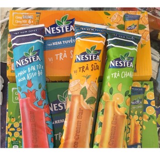 Trà Kem Tuyết Nestea Vị Phúc bồn tử và hoa Atiso đỏ, Trà sữa, Trà chanh 6 thanh x100ml