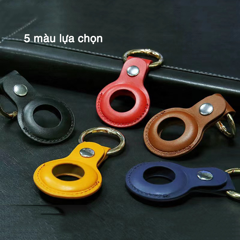 Bao da móc khóa cho Airtag, khoét 2 mặt