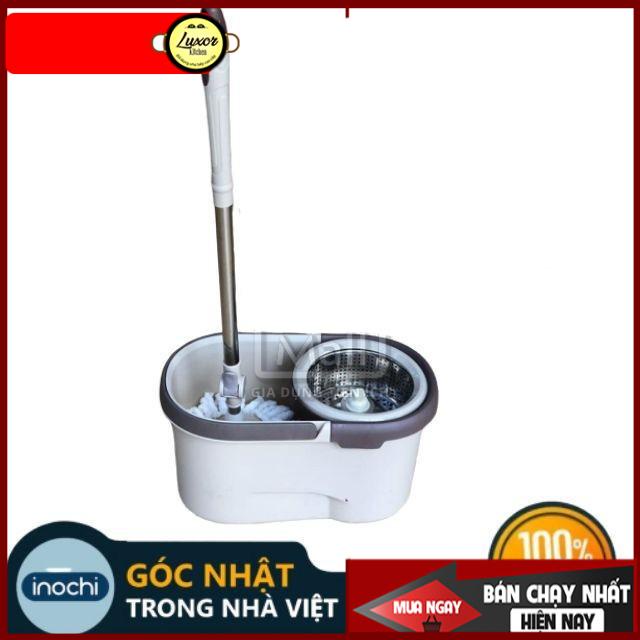 Bộ cây lau nhà cao cấp tròn xoay 360 Chính hãng Inochi hàng xuất Nhật SM-31 có ngăn đựng nước và lỗ thoát nước bẩn