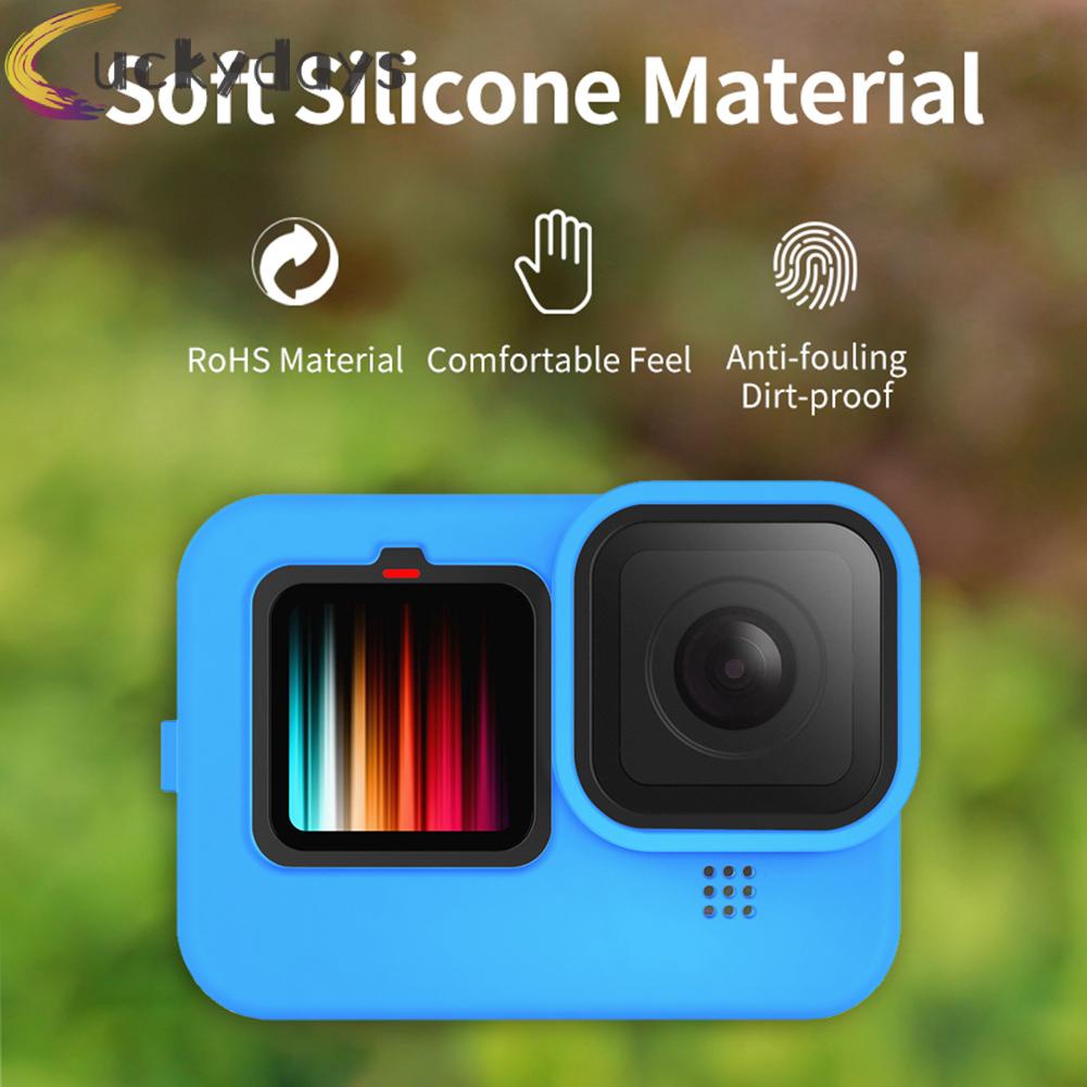 Vỏ bảo vệ bằng silicon màu đen kèm nắp ống kính cho GoPro Hero 9
 | BigBuy360 - bigbuy360.vn