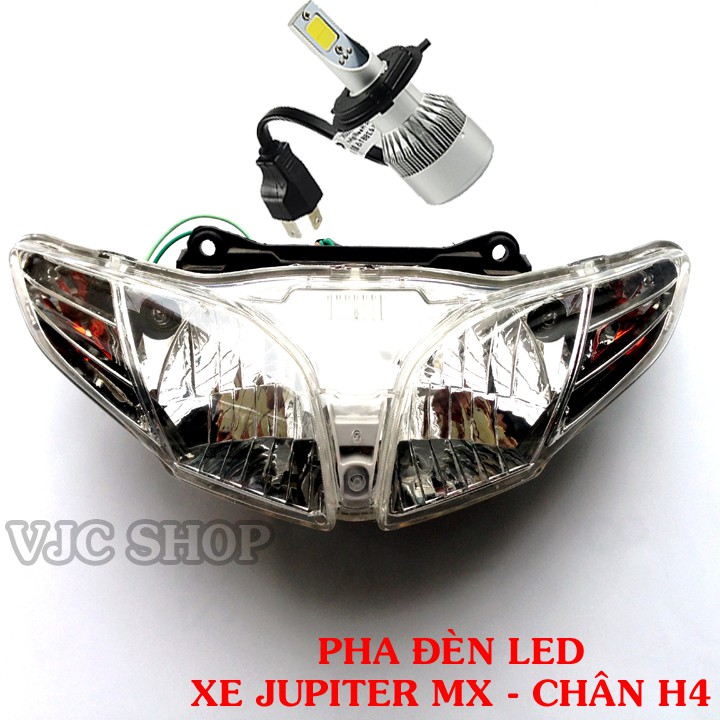 Bộ pha đèn xe Jupiter MX sử dụng bóng LED siêu sáng chân H4
