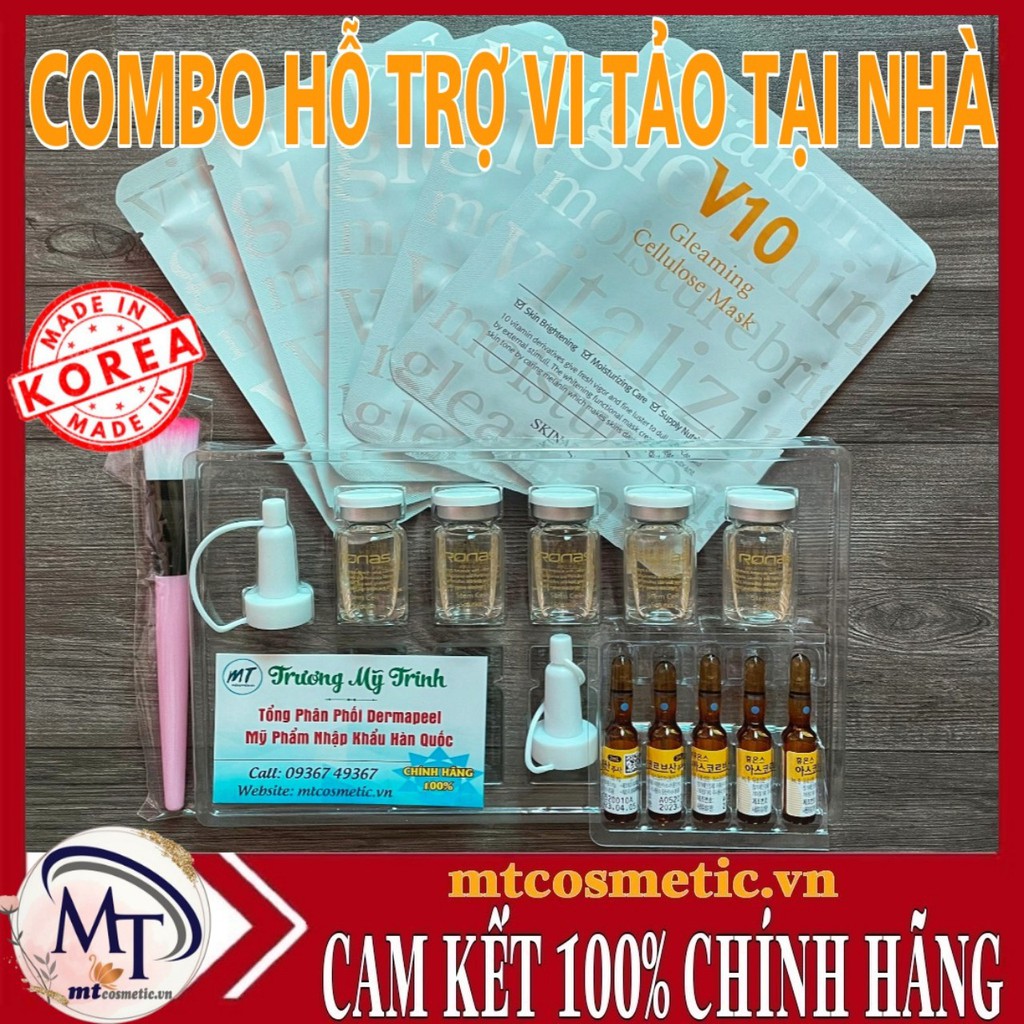 COMBO SẢN PHẨM HỖ TRỢ VI TẢO - CHĂM SÓC DA TẠI NHÀ - TBG RONAS - NẠ V10 SKINAZ - VITAMIN C - KHÔNG KÈM LỌ TẢO