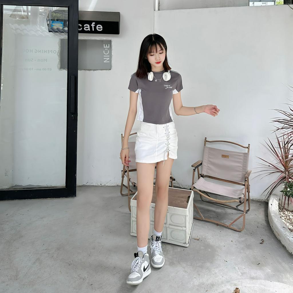 Calem Club - Áo Baby tee cotton co giãn 2 chiều Neutral Color form ôm body